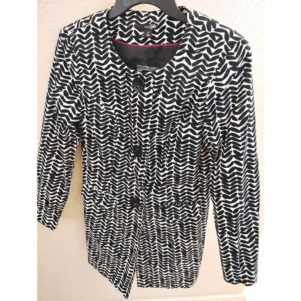 🩶NWT East 5th Geometric Chevron Jacket office siren vampy dark acadamia fall